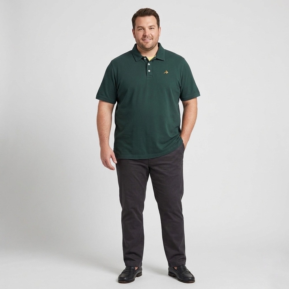 Orvis Mens 2XL Green Pique Polo Shirt Short Sleeve Fly Fishing Lure 27MN 290473